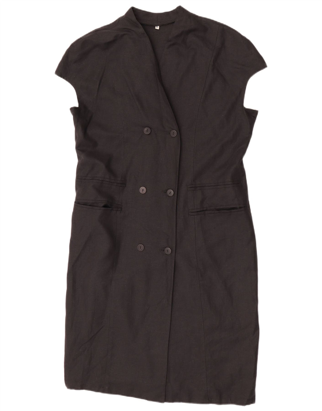 Vintage mujer vestido de vaina de doble pecho EU 42 grande negro