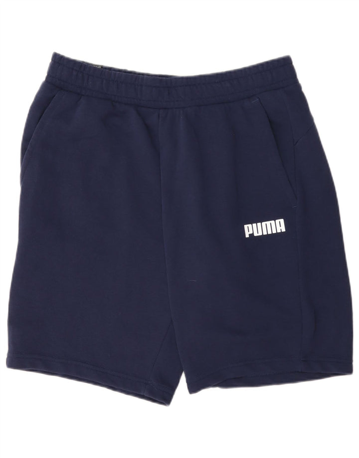Puma - Pantalones cortos deportivos para hombre, talla grande, algodón azul marino