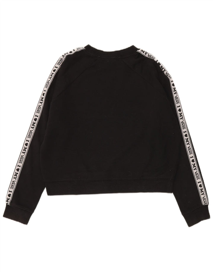 Vans Sudadera extragrande con gráfico para mujer, talla 10, algodón negro pequeño