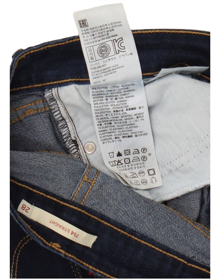Vaqueros Levi's Mujer 714 Rectos W28 L30 Algodón Azul Marino