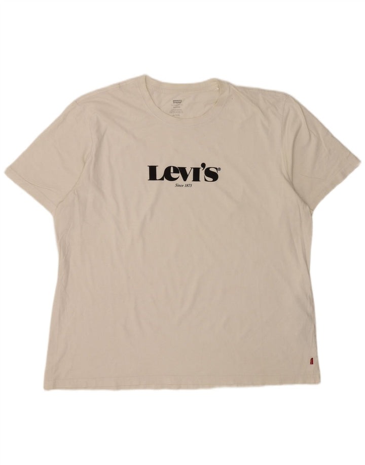 Levi's Hombre Camiseta Gráfica Top XL Algodón Blanco