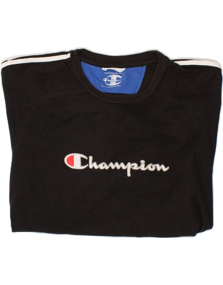CHAMPION Womens Graphic Top Long Sleeve UK 20 2XL Black Vintage Champion and Second-Hand Champion from Messina Hembry 