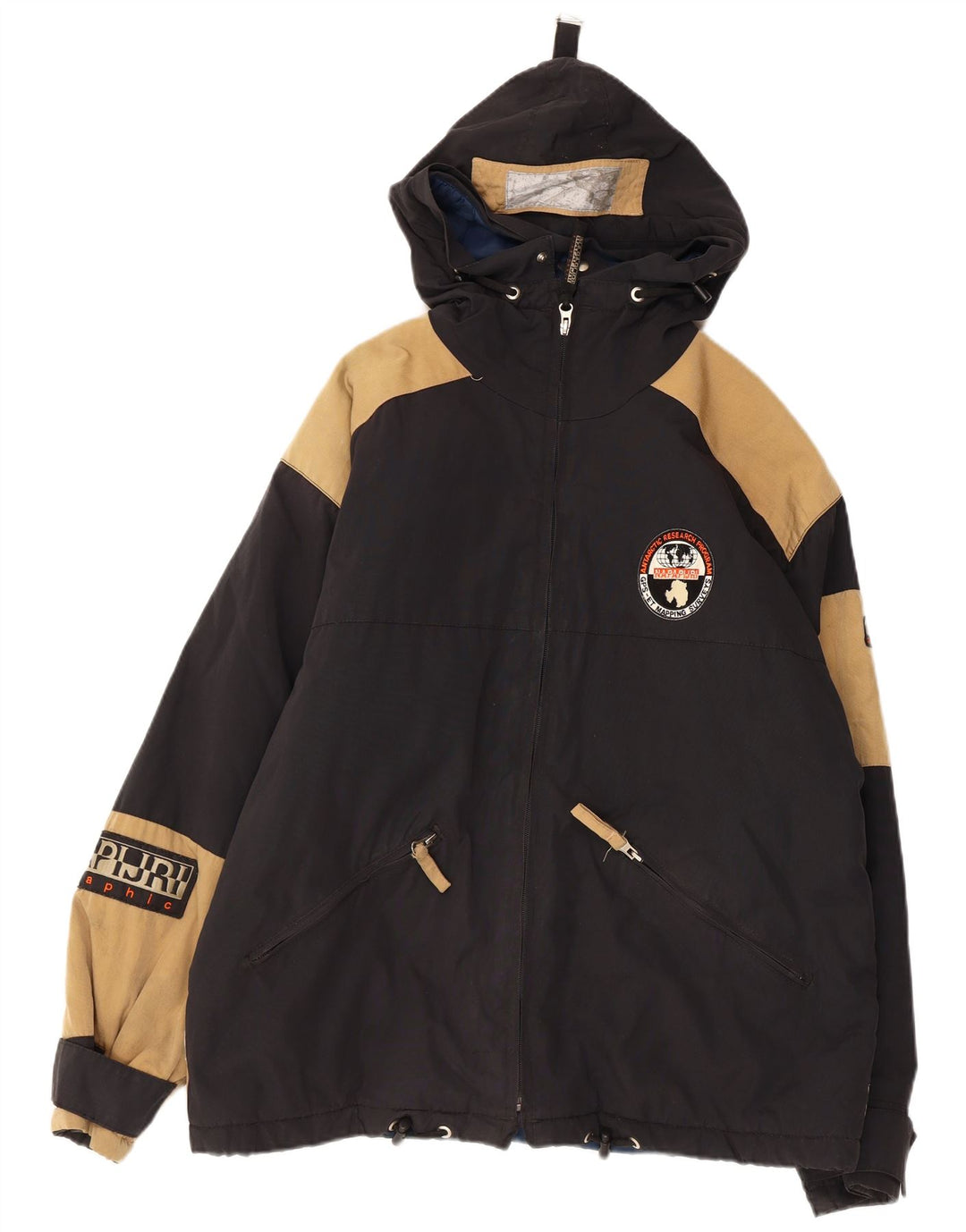 NAPAPIJRI Chaqueta cortavientos estampada para hombre UK 38 Medium Azul marino