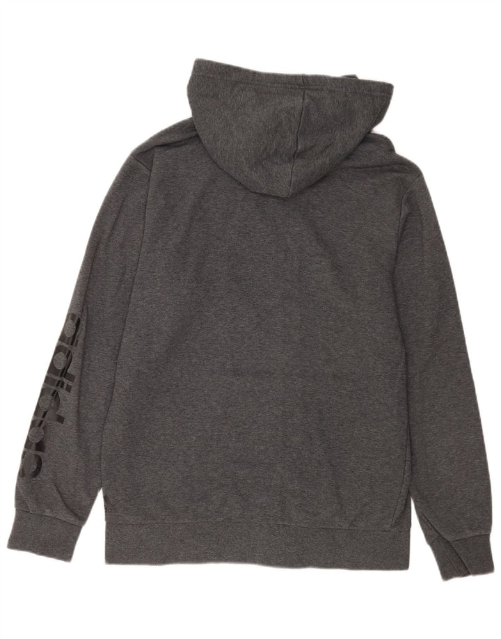 Adidas Hombre Graphic Zip Sudadera Con Capucha Suéter Gris Medio Algodón