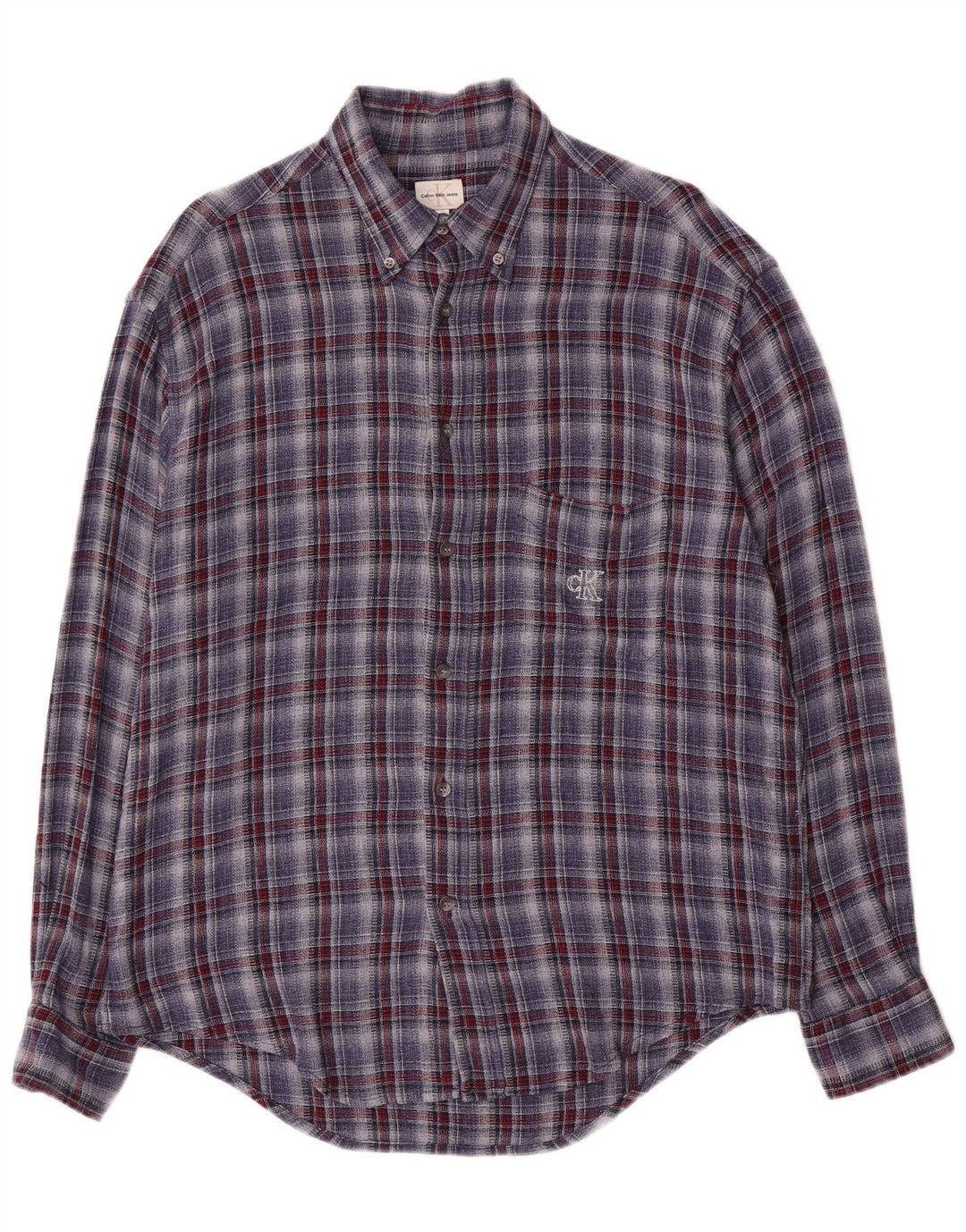 Camisa de franela para hombre Calvin Klein Jeans con cuadros azules grandes