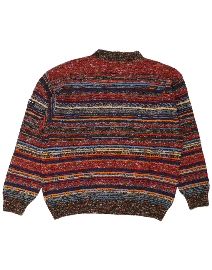 Silvy Jersey de cuello redondo para hombre IT 56 2XL Lana a rayas multicolor
