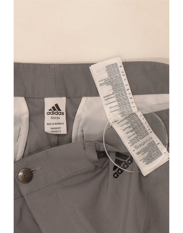 Adidas Pantalones Chinos Slim Para Hombre W32 L34 Poliéster Gris