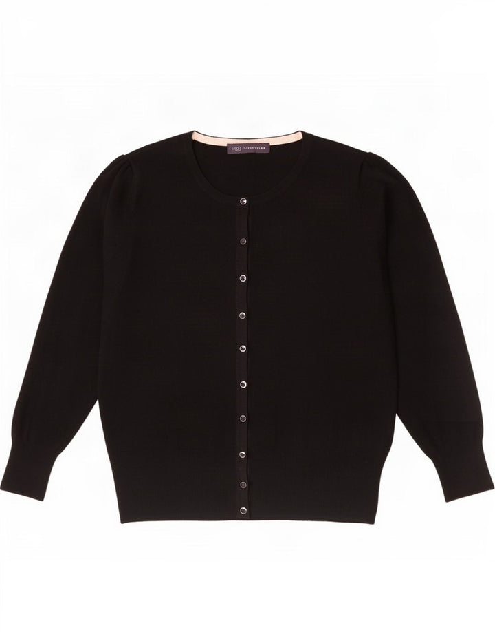 Marks & Spencer Suéter tipo cárdigan para mujer UK 46 Large Viscosa negra