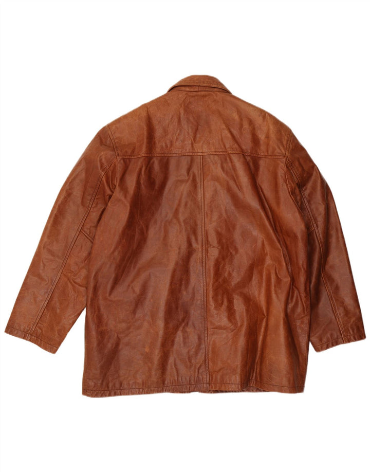 UNION RIVER Chaqueta de cuero para hombre UK 42 XL Cuero marrón