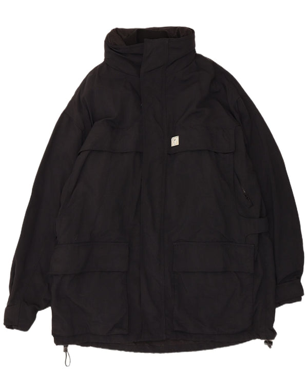 Chaqueta utilitaria vintage para hombre IT 54 2XL Nylon negro