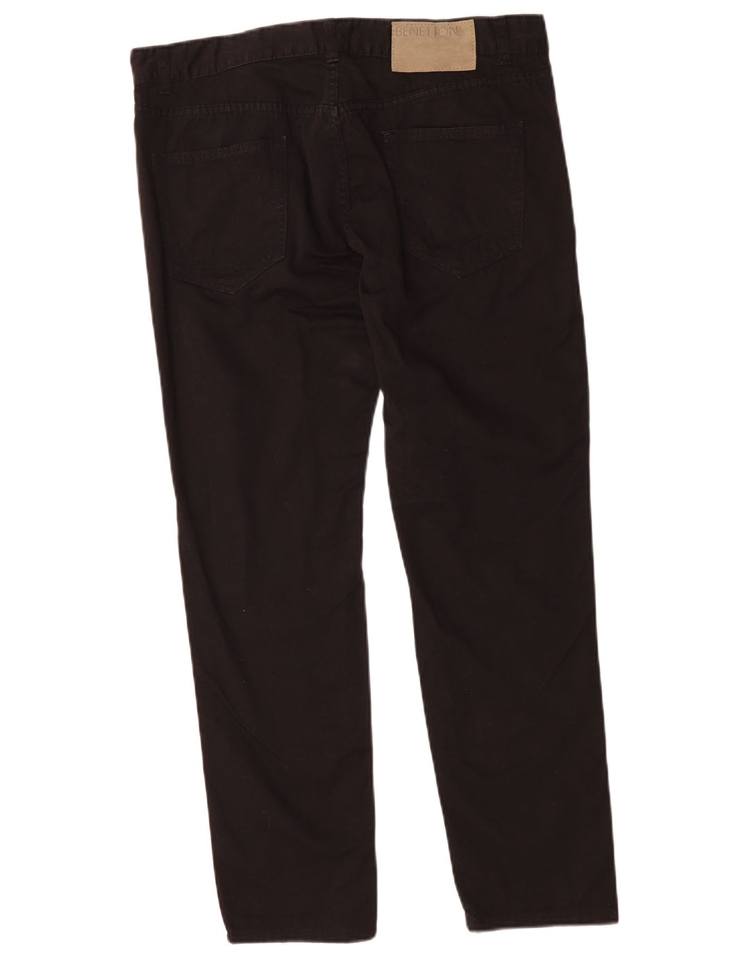 BENETTON Pantalones informales ajustados para hombre W34 L28 Algodón negro