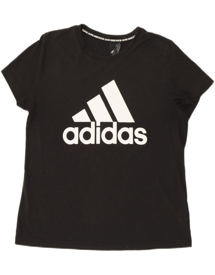 ADIDAS Camiseta Gráfica Mujer Top UK 20/22 XL Negro Algodón