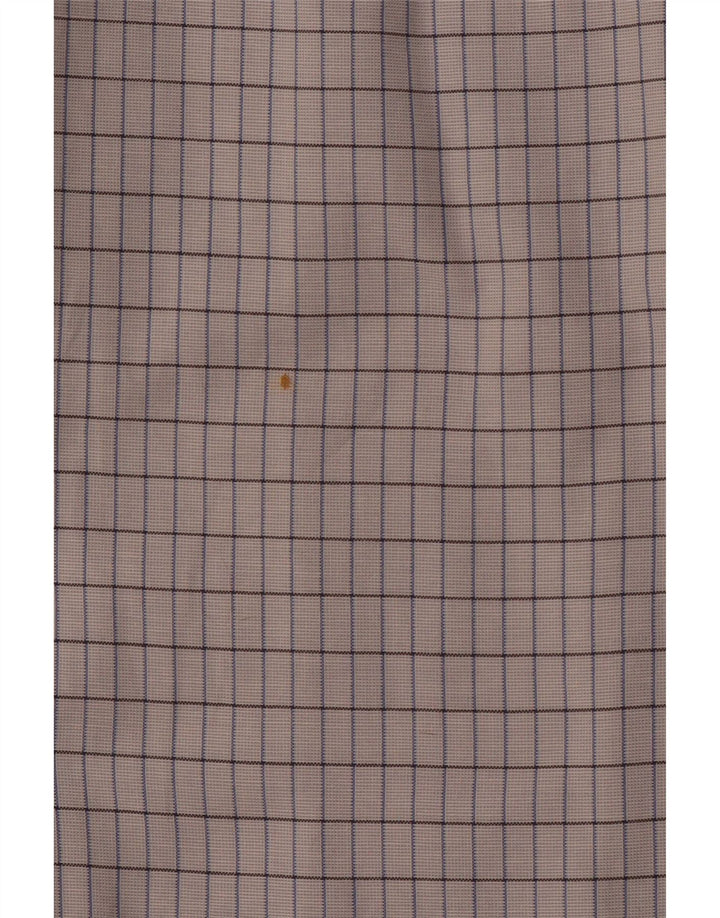 ERMENEGILDO ZEGNA Camisa para hombre Talla 41 16 Algodón a cuadros blanco roto grande