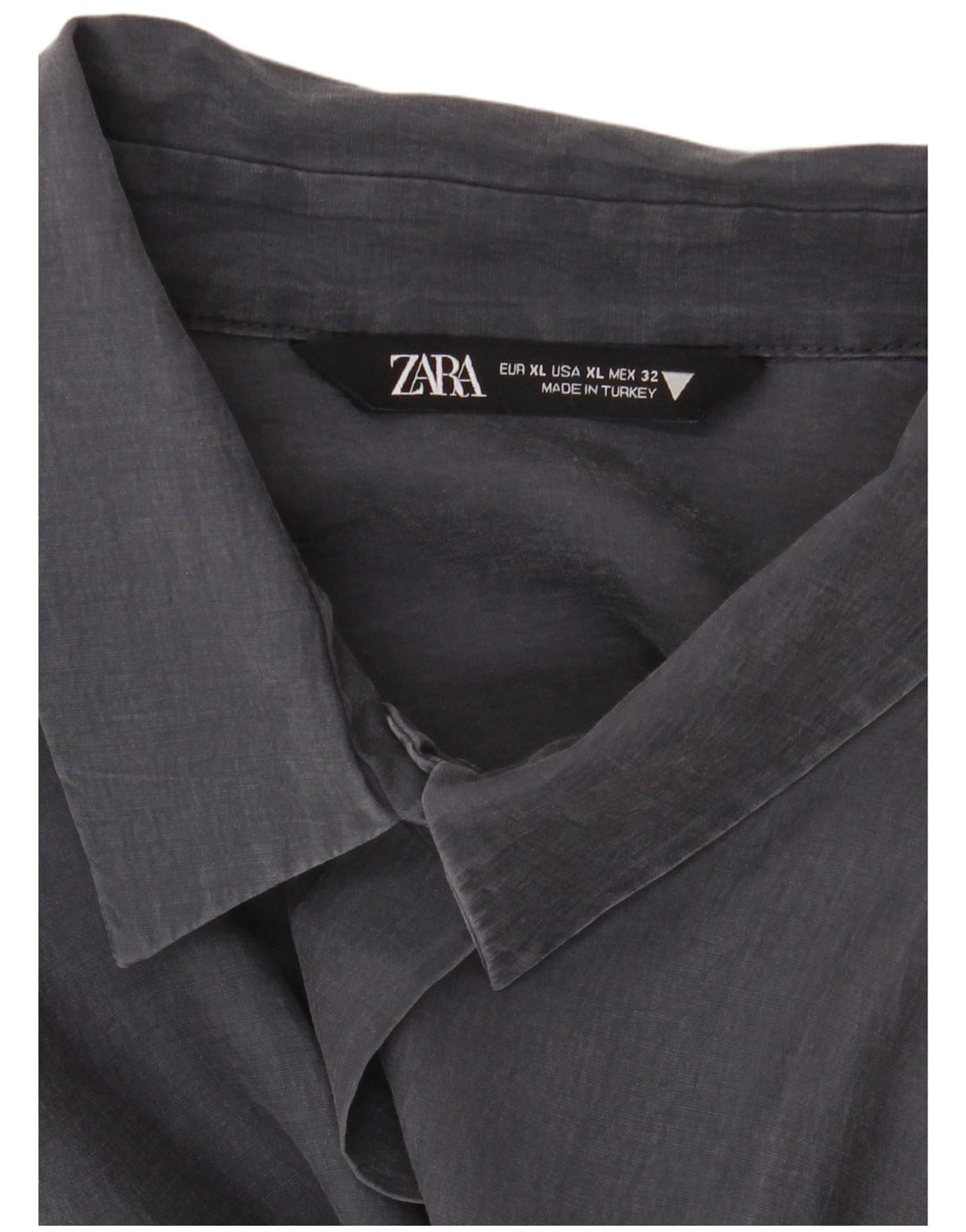 Zara Mujer Camisa Larga Extragrande UK 40 XL Azul Marino