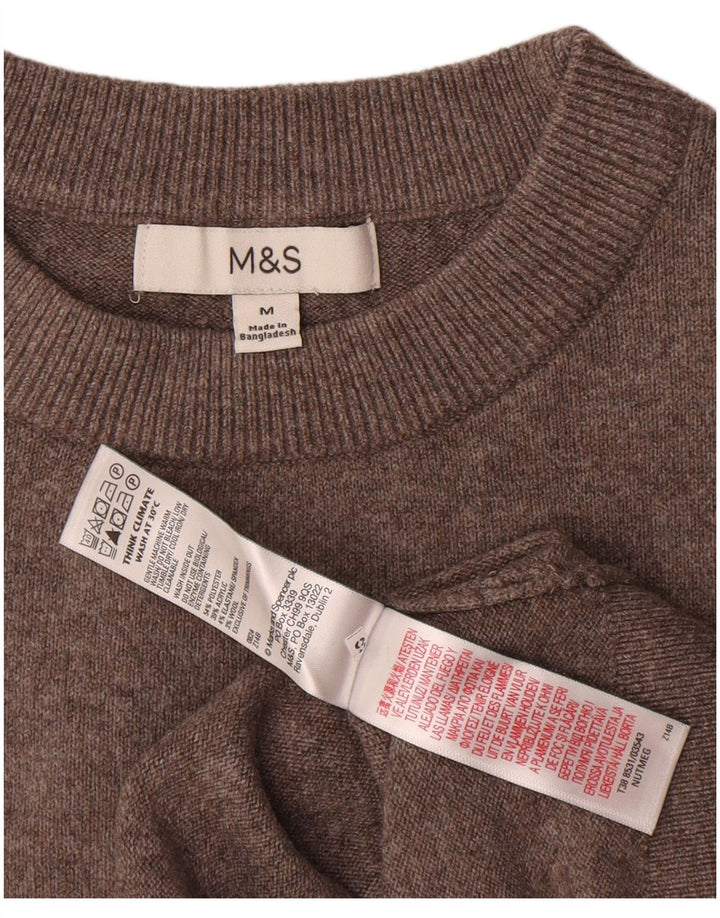 Marks & Spencer Jersey de cuello redondo para mujer UK 44 Poliéster gris medio