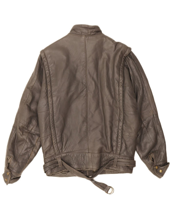 Vintage hombres chaqueta de cuero de ajuste suelto IT 44 XS cuero gris
