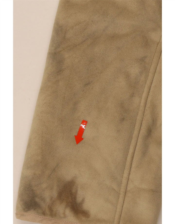 VINTAGE Womens Sherpa Jacket UK 12 Medium Beige Polyacrylic Vintage Vintage and Second-Hand Vintage from Messina Hembry 
