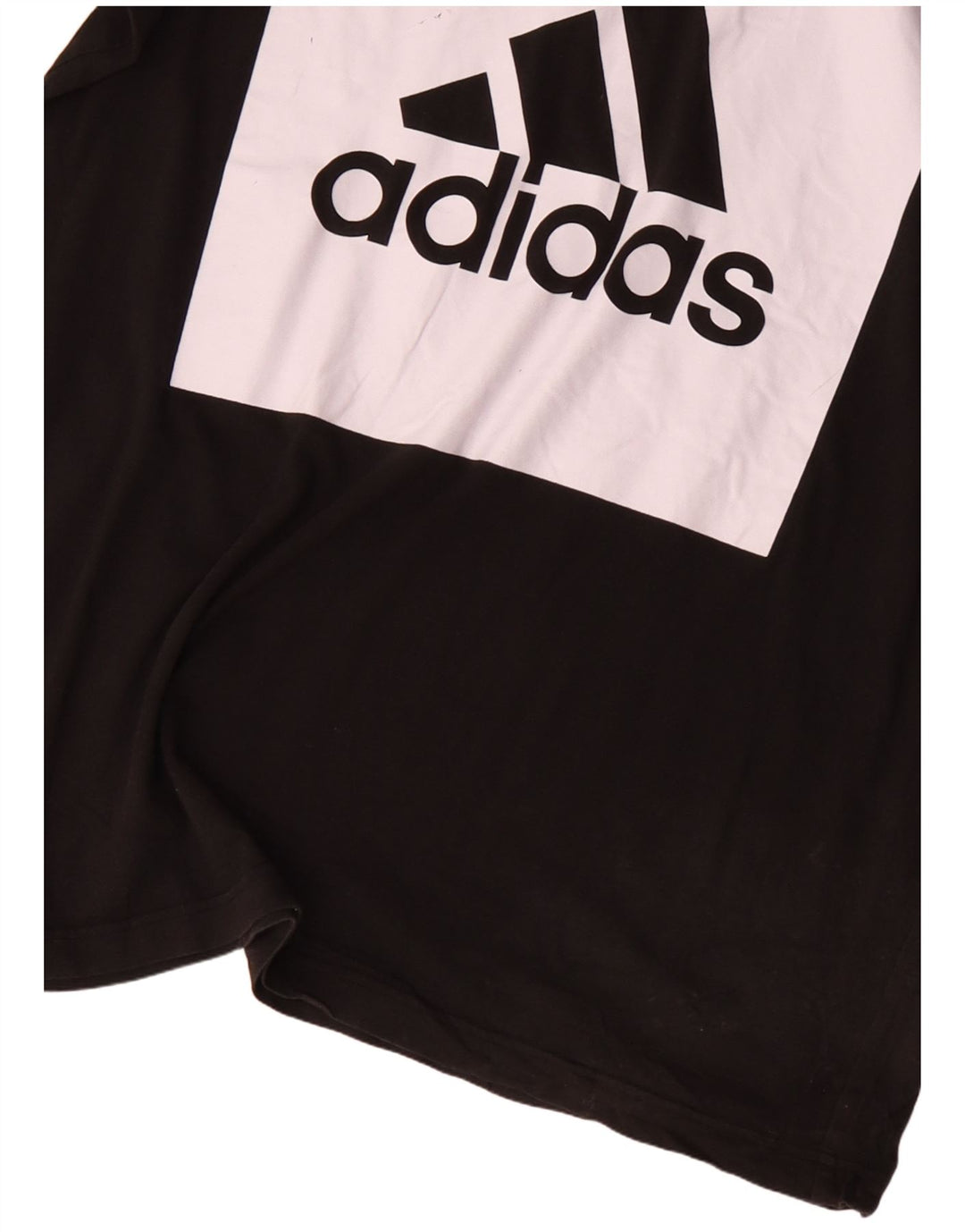 ADIDAS Camiseta gráfica para hombre Top grande de algodón negro con bloques de color