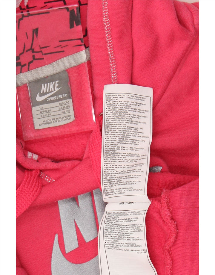NIKE Sudadera con capucha gráfica para mujer ES 40/40 XL Algodón rosa