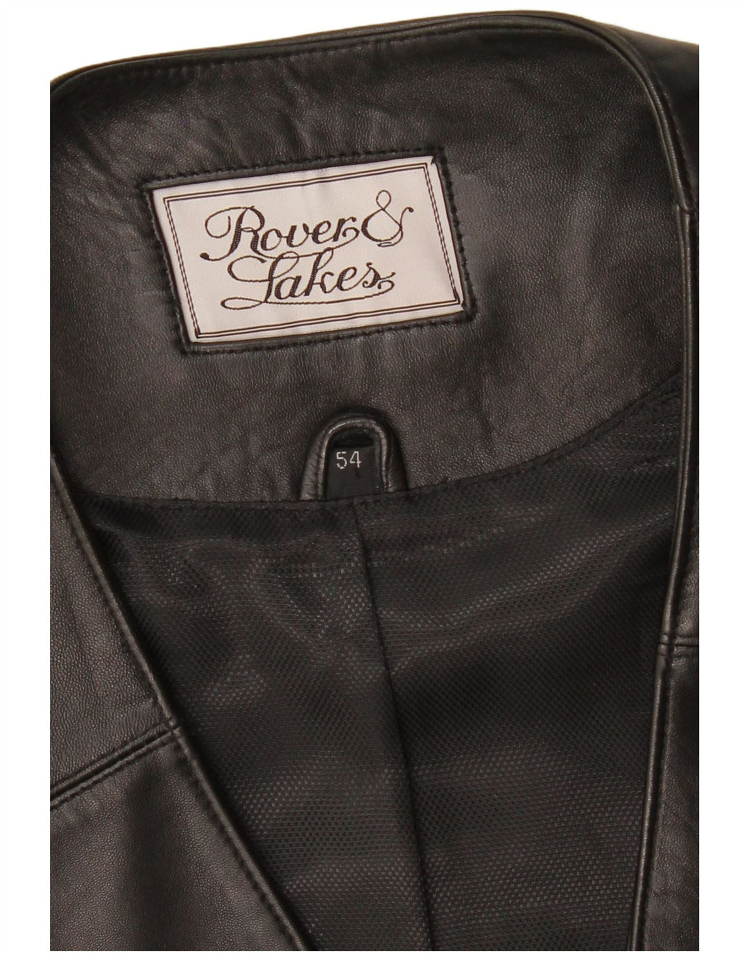 ROVER&LAKES Chaleco de cuero para hombre IT 54 XL Cuero negro