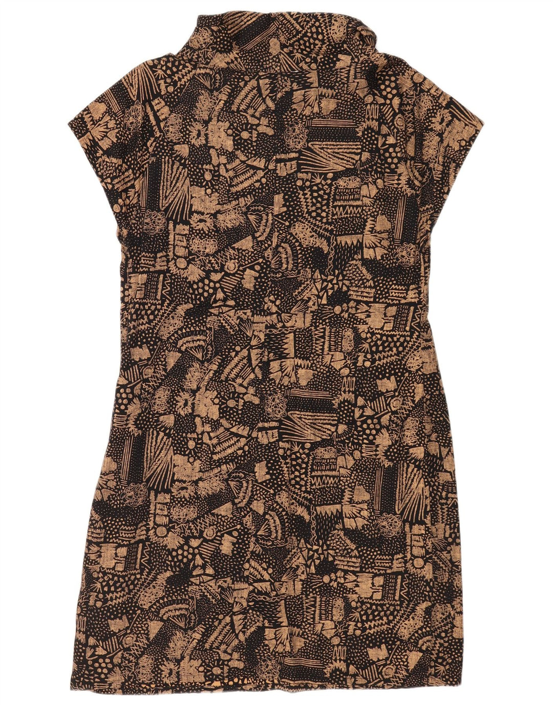 Skunkfunk Vestido tubo para mujer UK 42 Algodón geométrico marrón medio
