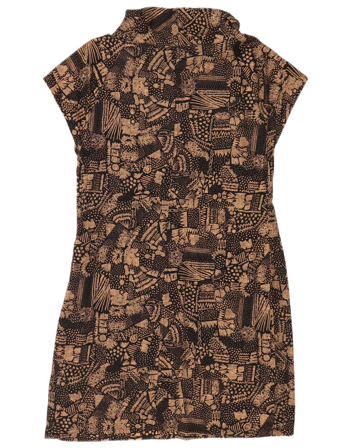 Skunkfunk Vestido tubo para mujer UK 42 Algodón geométrico marrón medio