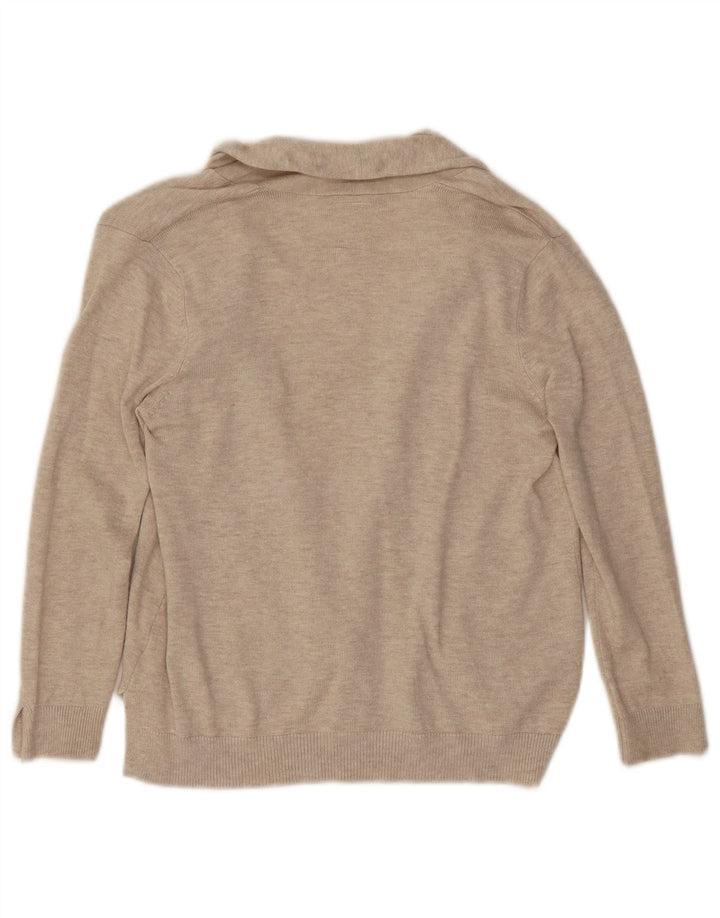 Zara Mujer Cárdigan Abierto Suéter UK 8 Small Viscosa Beige