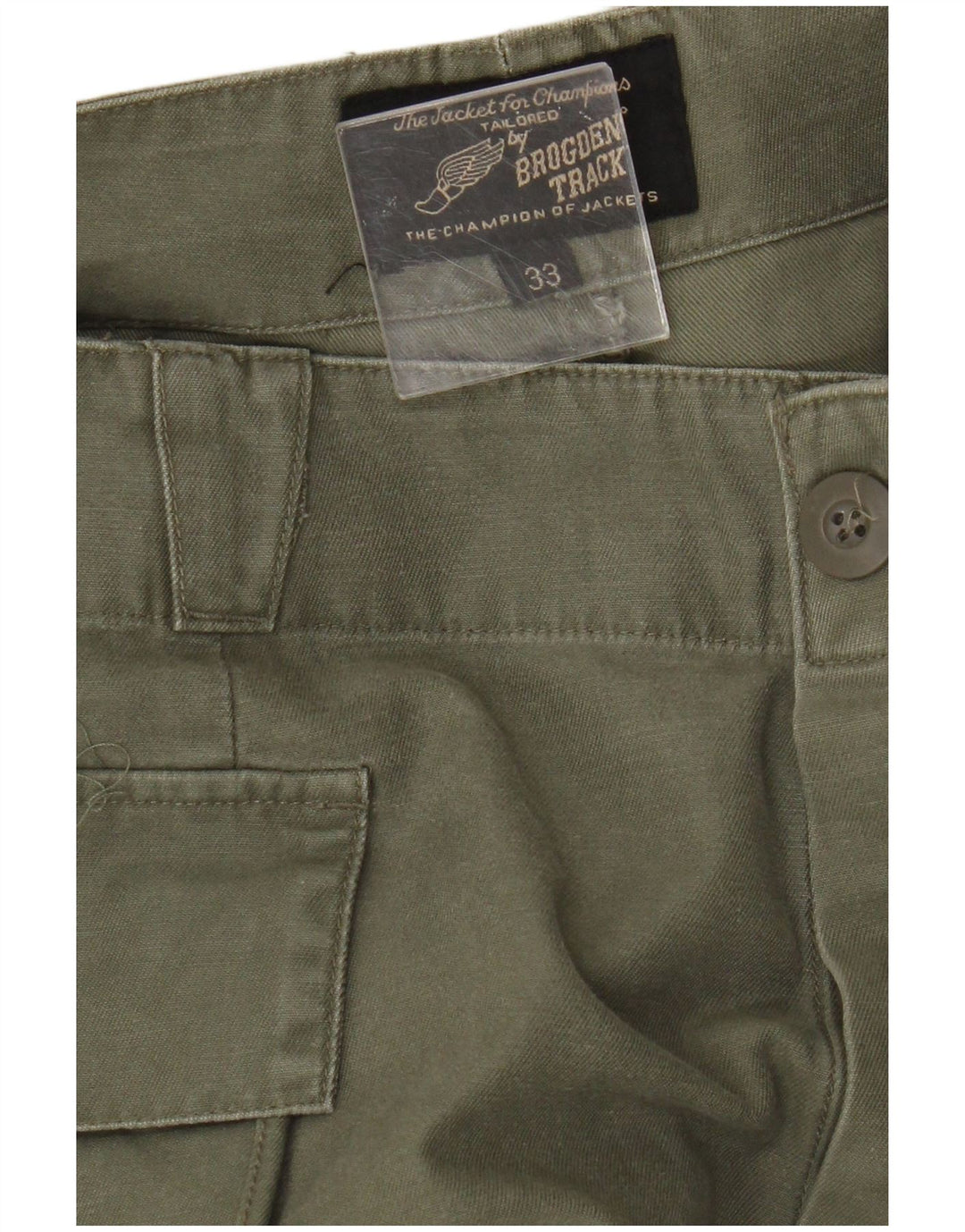 Pantalones cargo rectos Brogden para hombre W33 L33 Algodón verde