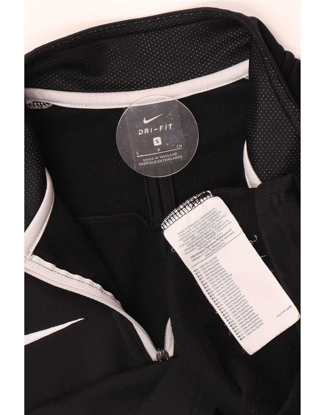 Nike Dri Fit - Chándal con cremallera y cuello para hombre, talla pequeña, color negro