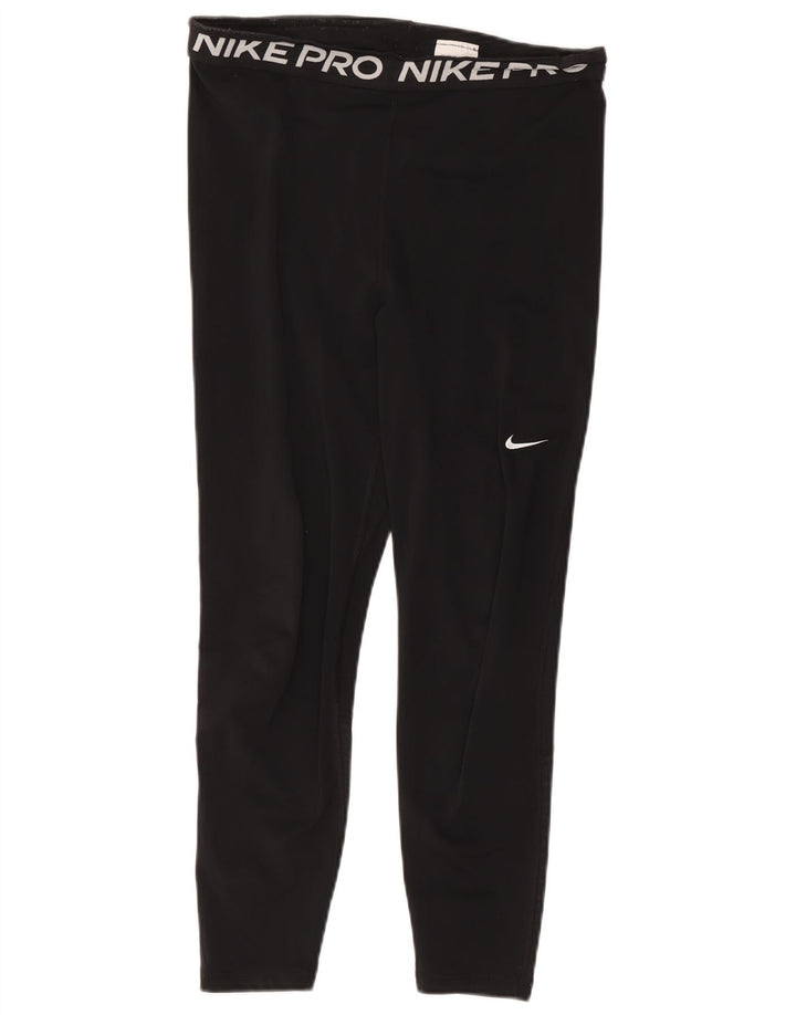 Nike Leggings Dri Fit Crop Graphic para mujer UK 44 Grande Poliéster negro