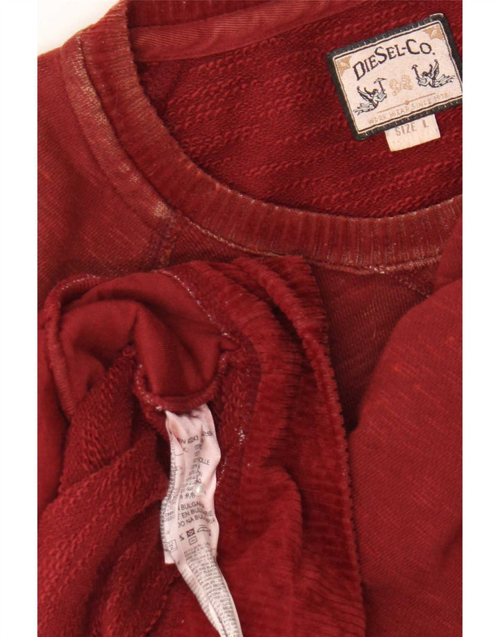 Diesel Hombre Sudadera Jumper Large Borgoña Algodón