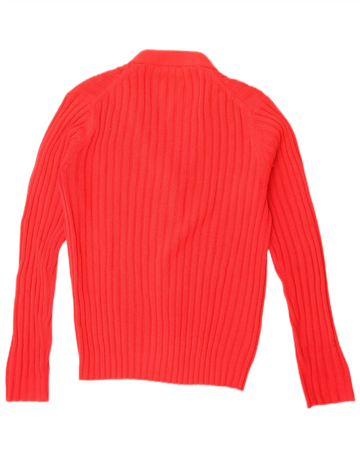 Vintage mujer Cardigan suéter IT 42 Acrílico rojo medio