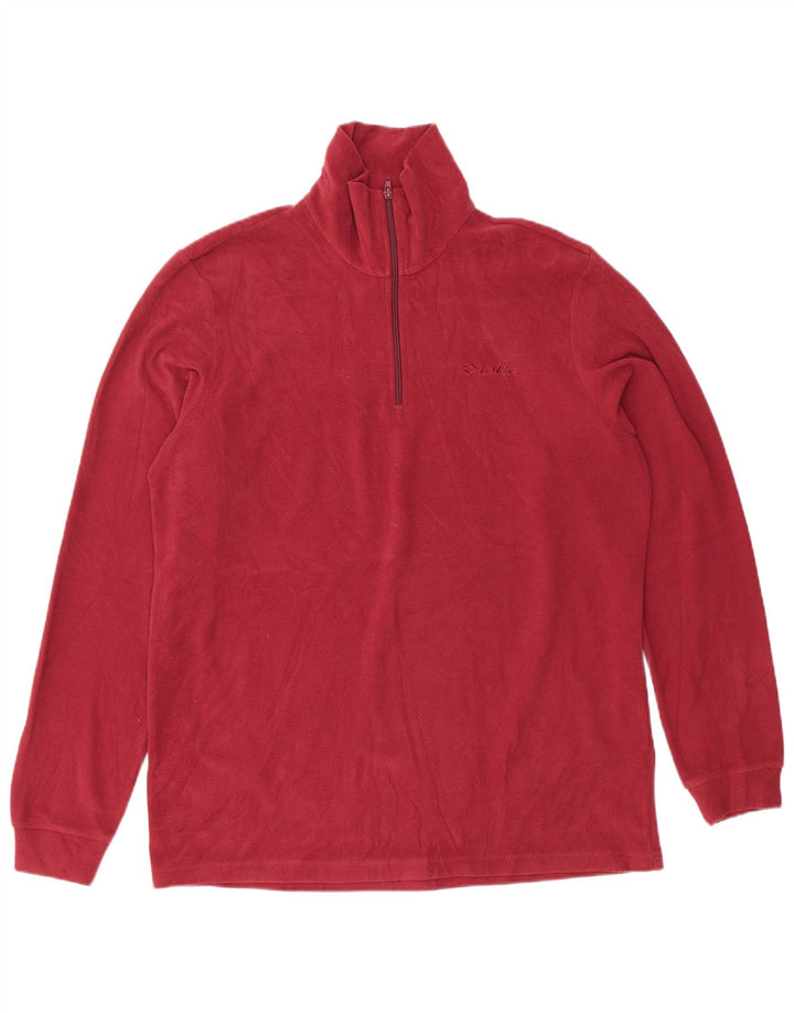 Lotto Hombre Jersey De Forro Polar Con Cremallera Y Cuello Medio Poliéster Rojo