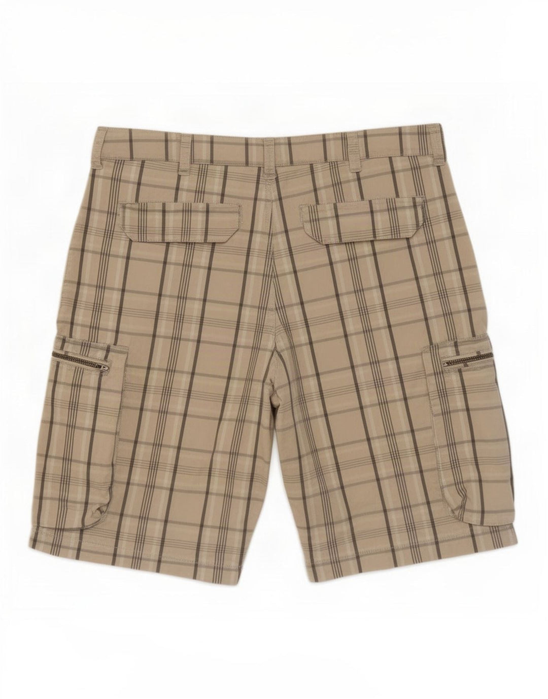 Pantalones cortos tipo cargo Nike para hombre medianos W30 algodón a cuadros beige