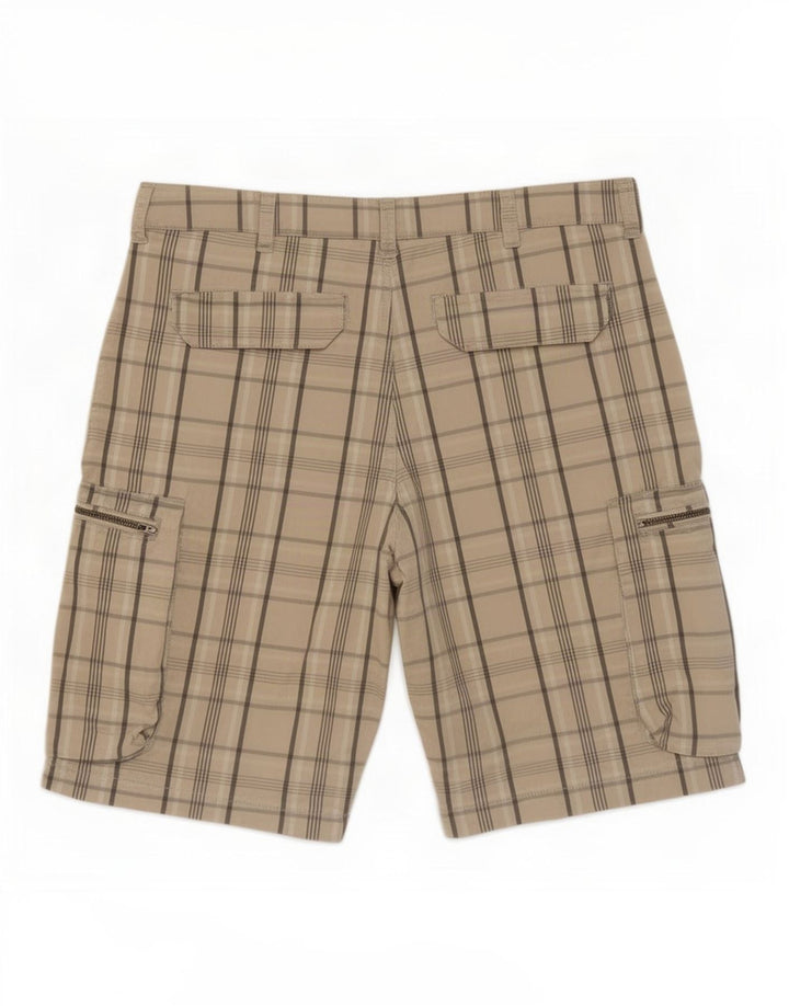 Pantalones cortos tipo cargo Nike para hombre medianos W30 algodón a cuadros beige
