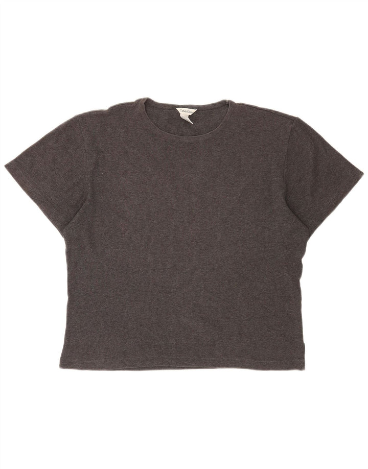 CALVIN KLEIN Camiseta Oversize para Mujer Reino Unido 14 Mediana Gris Algodón