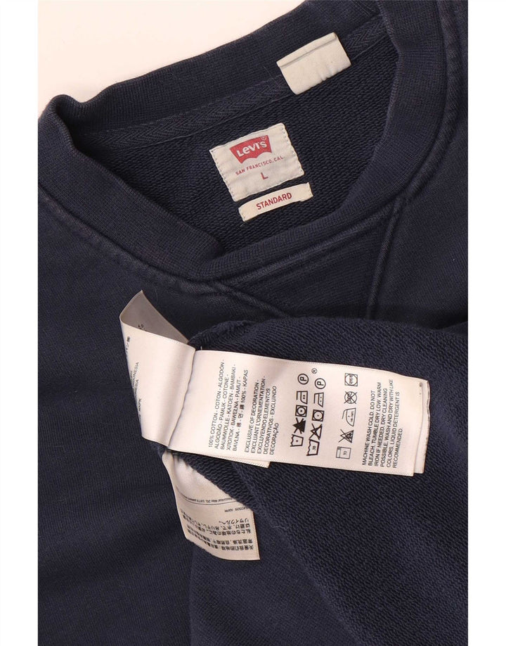Levi's Mens Standard Sudadera Jumper Grande Azul Marino