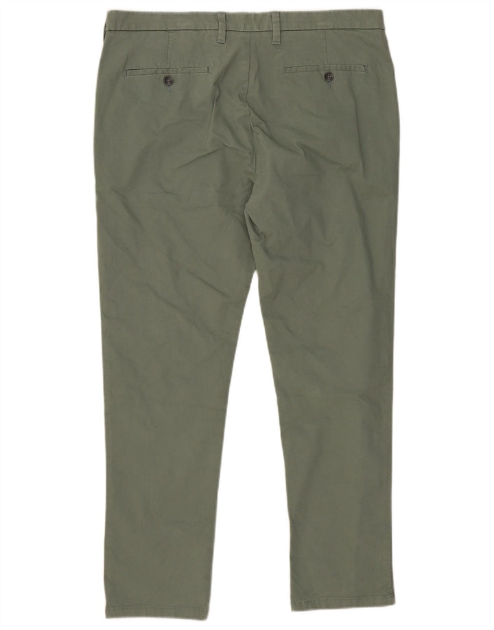 MARKS & SPENCER Pantalones chinos ajustados para hombre W36 L29 Algodón verde