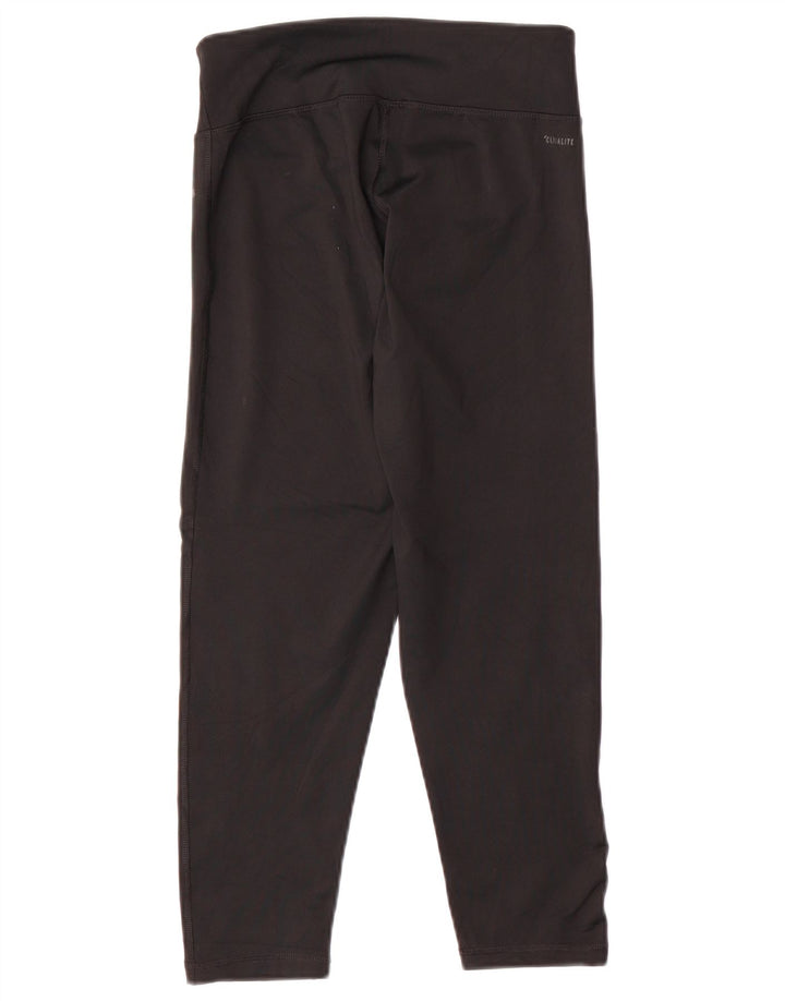 ADIDAS Mujer Climalite Graphic Capri Leggings Reino Unido 8/10 Pequeño Negro