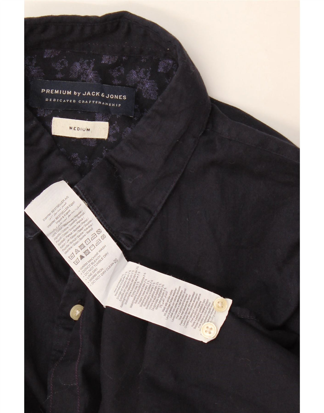 Camisa Jack & Jones Hombre Medium Azul Marino Algodón