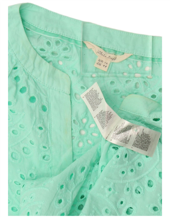 White Stuff Blusa de manga 3/4 para mujer UK 46 Grande Algodón verde