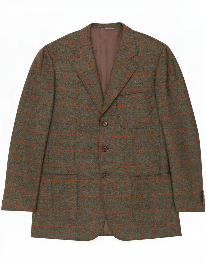 Chaqueta tipo blazer de 3 botones para hombre Ravazzolo IT 50 Lana a cuadros gris grande