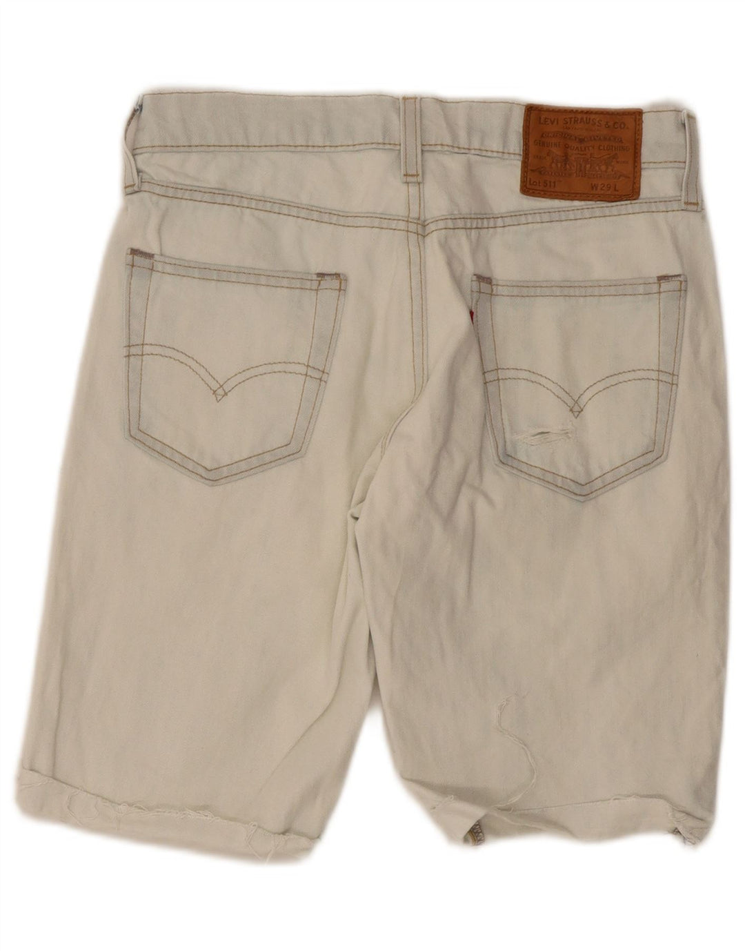 Levi's Mens 511 Slim Fit Pantalones cortos de mezclilla desgastados W29 Algodón azul pequeño