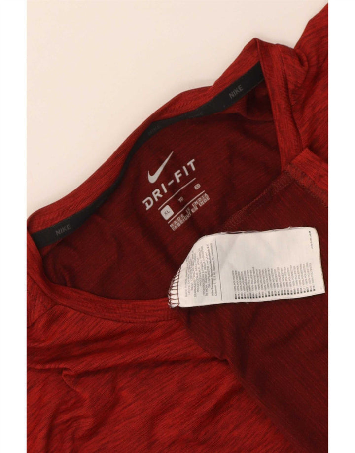 Camiseta Nike Dri Fit para hombre Top XL Poliéster moteado rojo