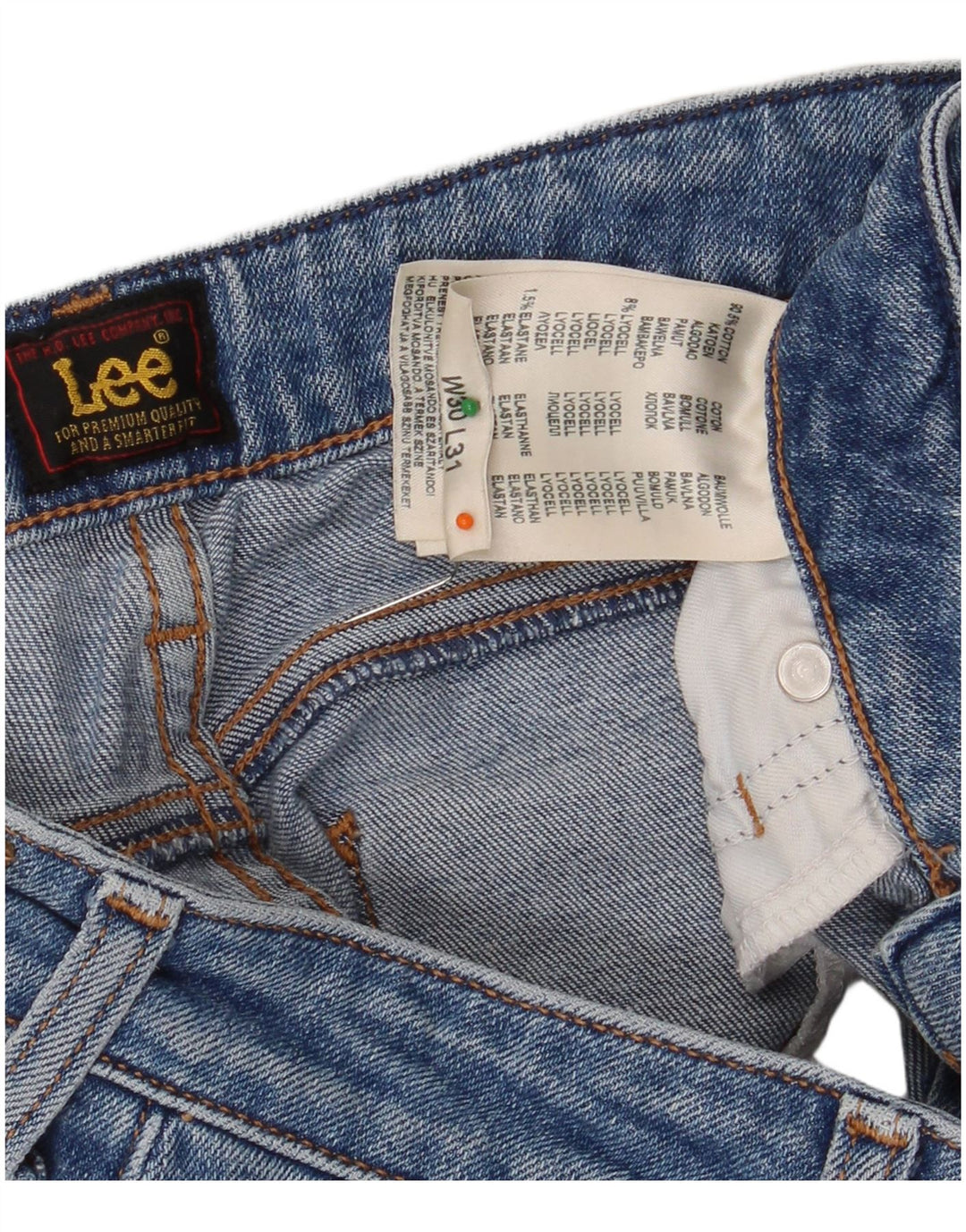 Vaqueros ajustados para mujer LEE W30 L31 Algodón azul