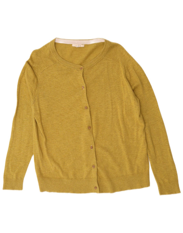 Cárdigan para mujer de White Stuff, talla grande, algodón moteado en amarillo, talla 46