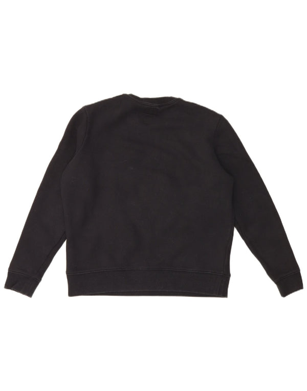 Superdry Mujer Gráfico Oversize Sudadera Jumper UK 10 Small Negro