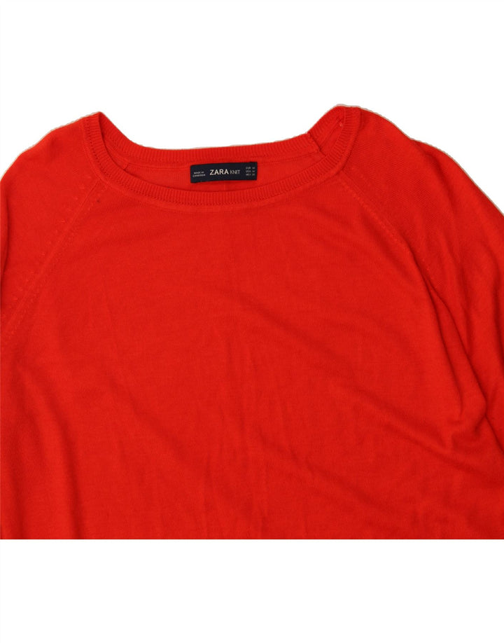 ZARA Womens Boat Neck Jumper Sweater UK 14 Medium Red Vintage Zara and Second-Hand Zara from Messina Hembry 