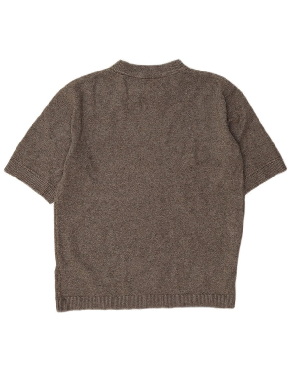 Marks & Spencer Jersey de Manga Corta con Cuello Redondo para Mujer UK 6 XS Gris