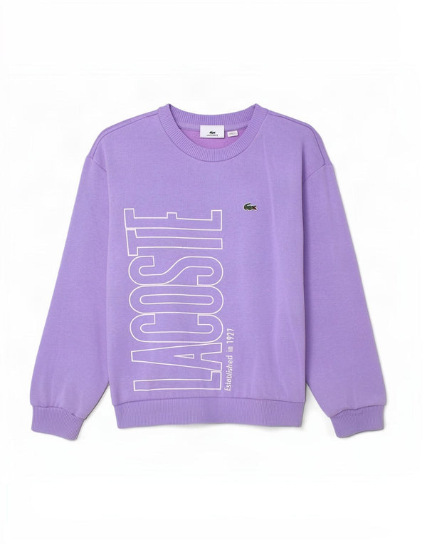 Lacoste Sudadera con Estampado Gráfico para Niños 7-8 Años Morado Algodón